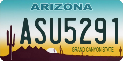 AZ license plate ASU5291