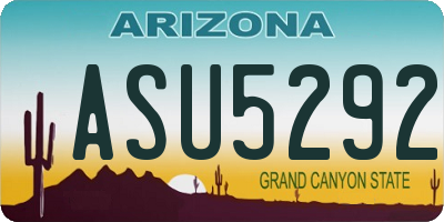 AZ license plate ASU5292