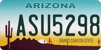 AZ license plate ASU5298