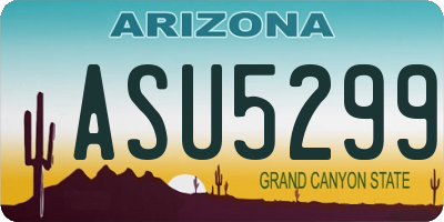 AZ license plate ASU5299