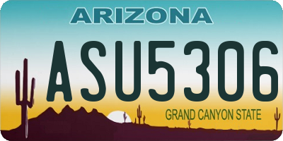 AZ license plate ASU5306