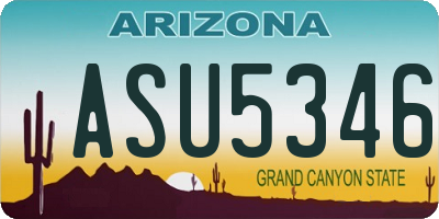 AZ license plate ASU5346