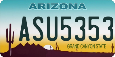 AZ license plate ASU5353