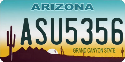 AZ license plate ASU5356