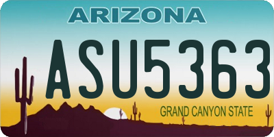 AZ license plate ASU5363