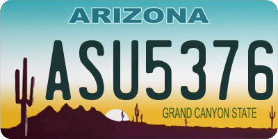 AZ license plate ASU5376