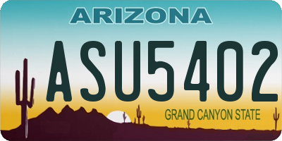 AZ license plate ASU5402
