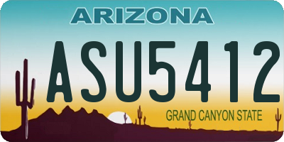 AZ license plate ASU5412