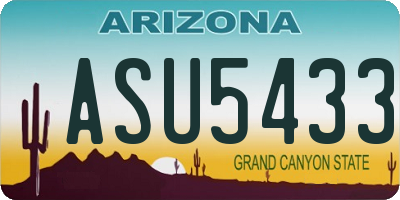 AZ license plate ASU5433