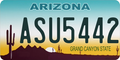 AZ license plate ASU5442