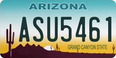 AZ license plate ASU5461