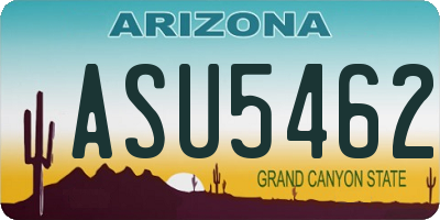 AZ license plate ASU5462