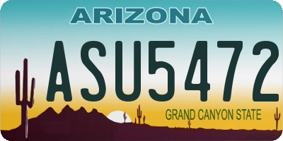AZ license plate ASU5472