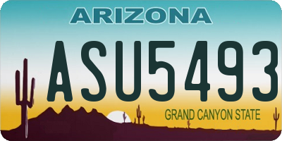 AZ license plate ASU5493
