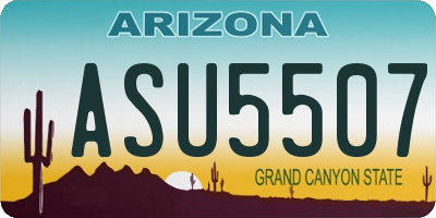 AZ license plate ASU5507