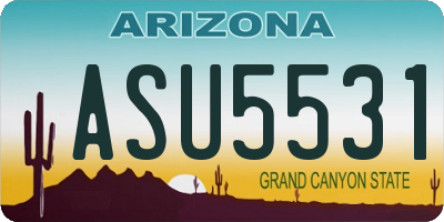 AZ license plate ASU5531