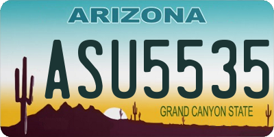 AZ license plate ASU5535