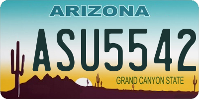 AZ license plate ASU5542