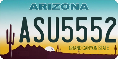 AZ license plate ASU5552