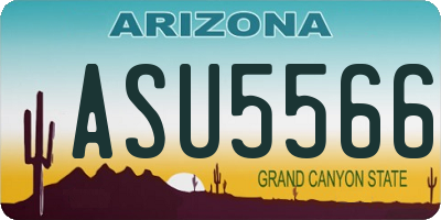 AZ license plate ASU5566