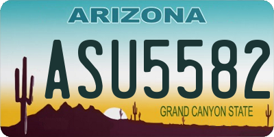 AZ license plate ASU5582