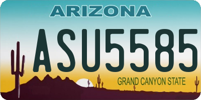 AZ license plate ASU5585