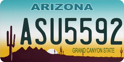 AZ license plate ASU5592