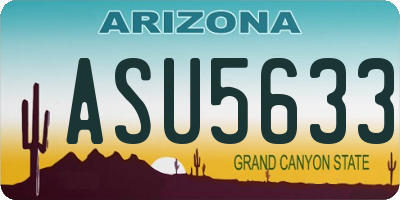 AZ license plate ASU5633
