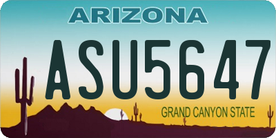 AZ license plate ASU5647