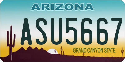 AZ license plate ASU5667