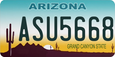 AZ license plate ASU5668