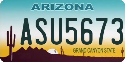 AZ license plate ASU5673