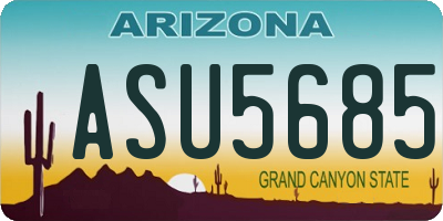 AZ license plate ASU5685