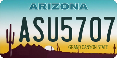 AZ license plate ASU5707