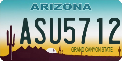 AZ license plate ASU5712