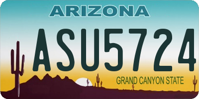 AZ license plate ASU5724