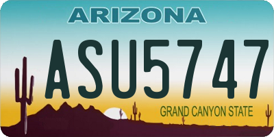AZ license plate ASU5747