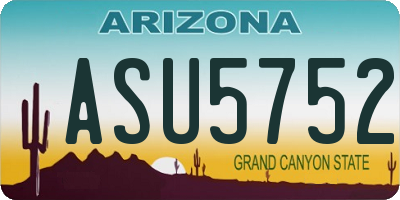 AZ license plate ASU5752