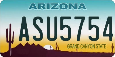 AZ license plate ASU5754
