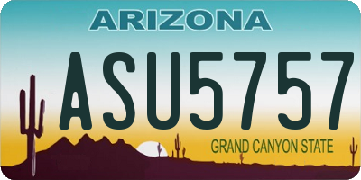 AZ license plate ASU5757