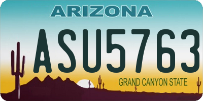 AZ license plate ASU5763