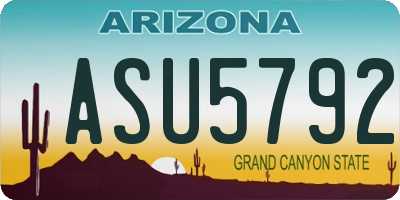 AZ license plate ASU5792