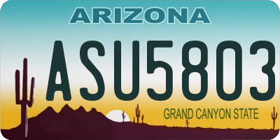 AZ license plate ASU5803