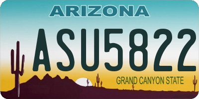 AZ license plate ASU5822