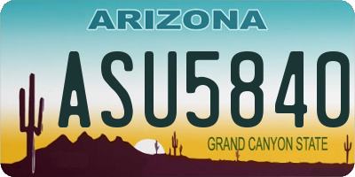 AZ license plate ASU5840