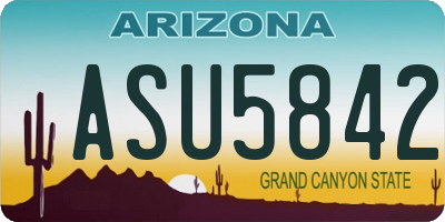 AZ license plate ASU5842