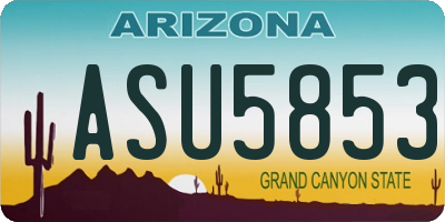 AZ license plate ASU5853