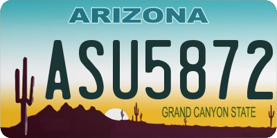 AZ license plate ASU5872
