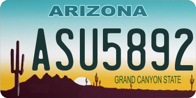 AZ license plate ASU5892