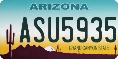 AZ license plate ASU5935